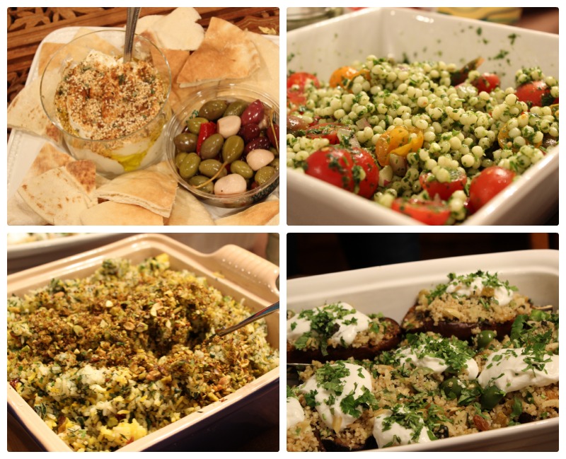 Labenah, Tabbouleh, Saffron Rice and Eggplant| www.tastyoasis.net